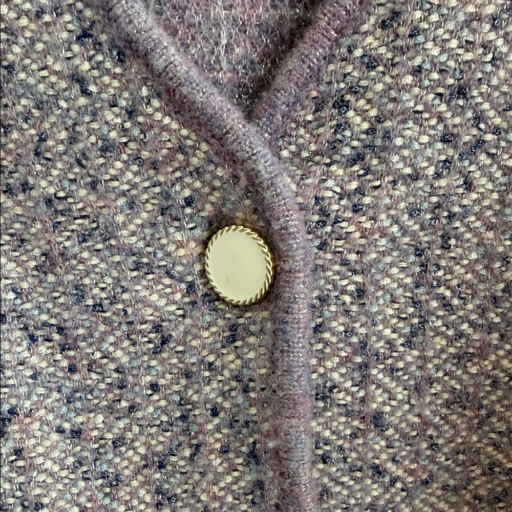 & Other Stories Lavender Tweed Cropped Button Cardigan - Picture 3 of 12